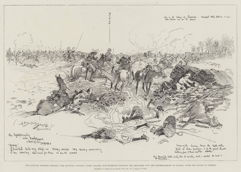 The Advance towards Dongola, the Egyptian Cavalry under Colonel Burn-Murdoch pursuing the Dervishes into the Neighbourhood of Suarda after the Battle of Ferket  by Henry Charles Seppings Wright