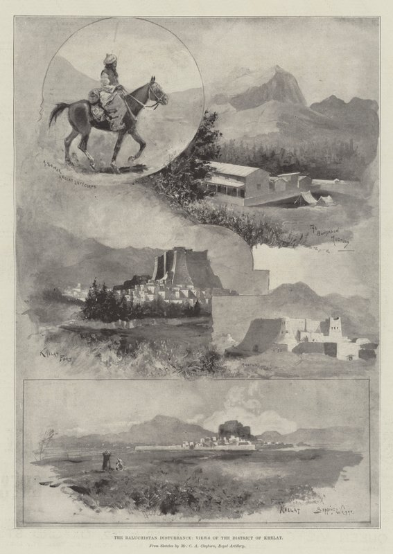 Belucistan Kargaşası, Khelat İlçesinden Görünümler by Henry Charles Seppings Wright