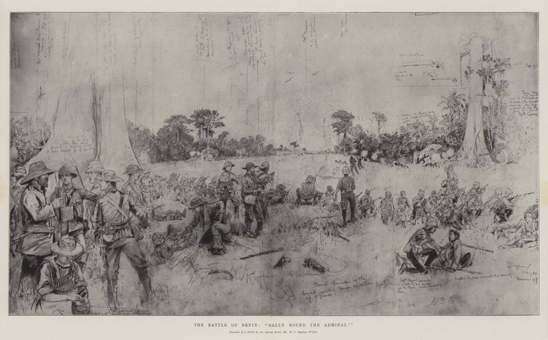 Benin Muharebesi, Amiral Çevresinde Toplanma! by Henry Charles Seppings Wright