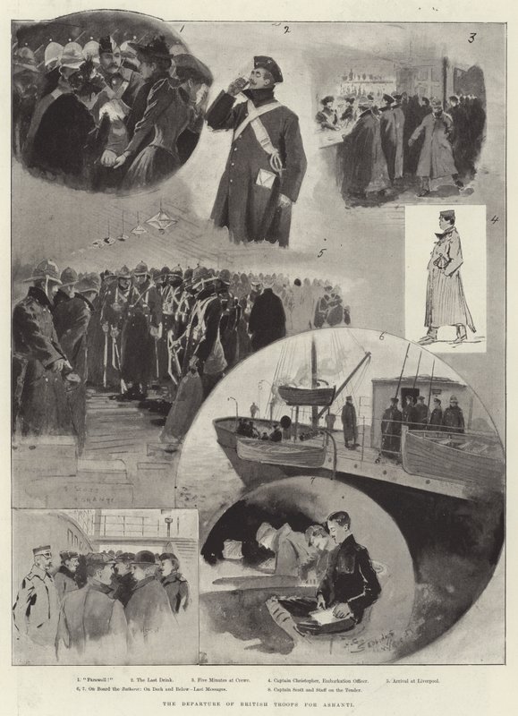 ಅಶಾಂತಿ ತುರ್ಕಕ್ಕೆ ಬ್ರಿಟಿಷ್ ಪಡೆಗಳ ನಿರ್ಗಮನ by Henry Charles Seppings Wright