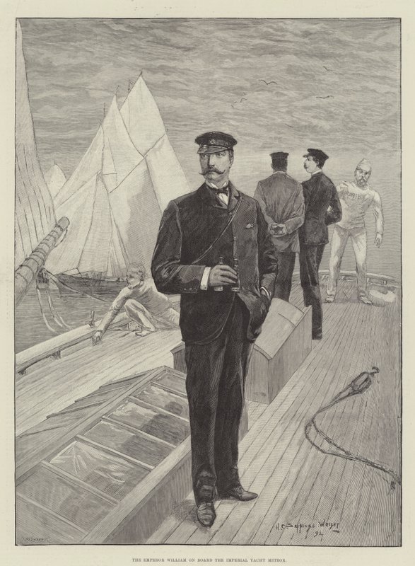 İmparator William, Imperial Yacht Meteor Gemisinde by Henry Charles Seppings Wright