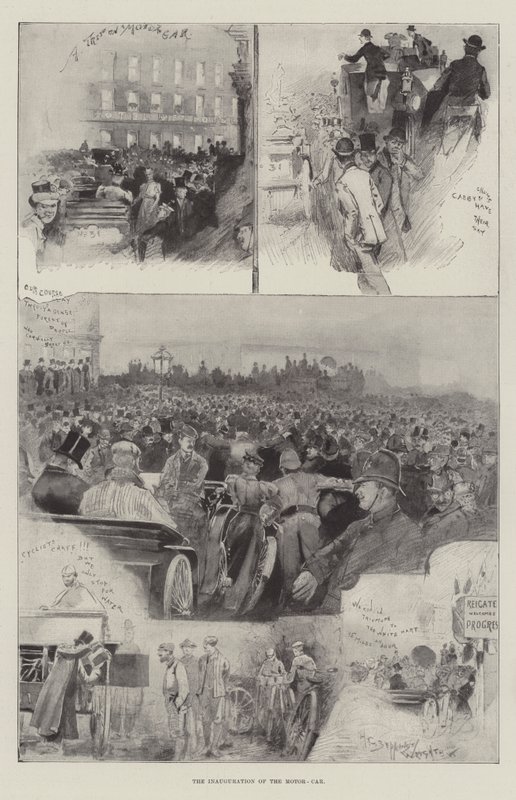 Motorlu Arabanın Açılışı by Henry Charles Seppings Wright