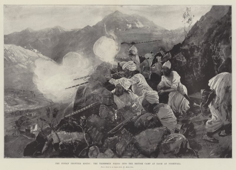Kızılderili Sınırı Yükseliyor, Kabile Adamları, Akşam karanlığında Bagh