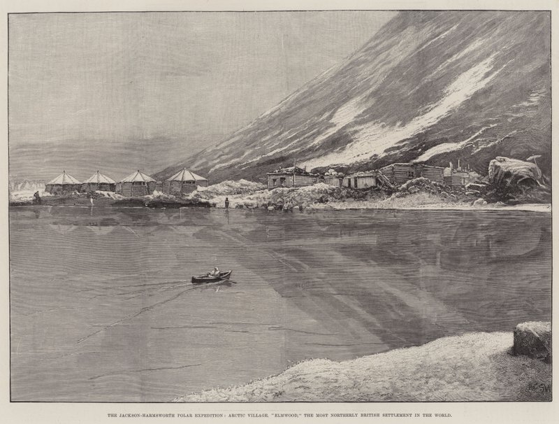 Jackson-Harmsworth Polar Expedition, Arctic Village, Elmwood, Dünyanın En Kuzeydeki Britanya Yerleşimi by Henry Charles Seppings Wright
