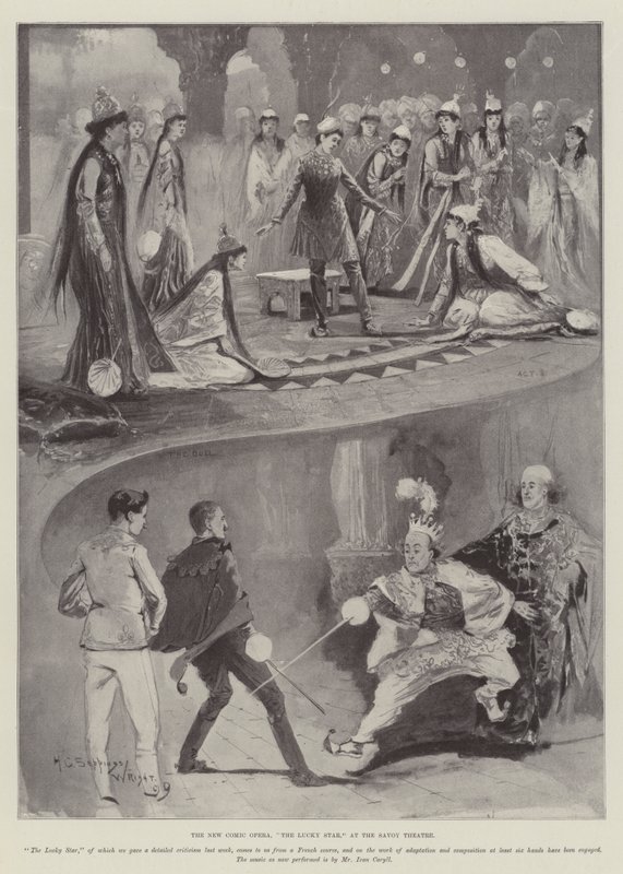 Yeni Komik Opera, Şanslı Yıldız, Savoy Tiyatrosu'nda by Henry Charles Seppings Wright