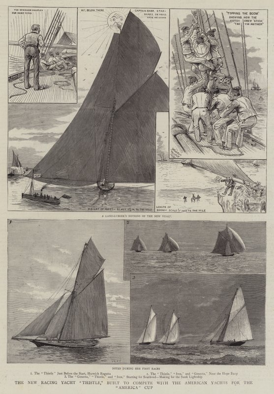 Amerika Kupası için Amerikan Yatları ile rekabet etmek üzere inşa edilen Yeni Yarış Yat Devedikeni by Henry Charles Seppings Wright