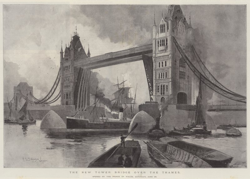 Galler Prensi tarafından açılan Thames üzerindeki New Tower Bridge, 30 Haziran Cumartesi by Henry Charles Seppings Wright