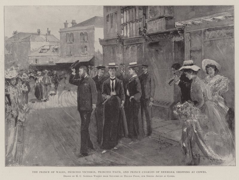 Galler Prensi, Prenses Victoria, Prenses Maud ve Danimarka Prensi Charles, Cowes