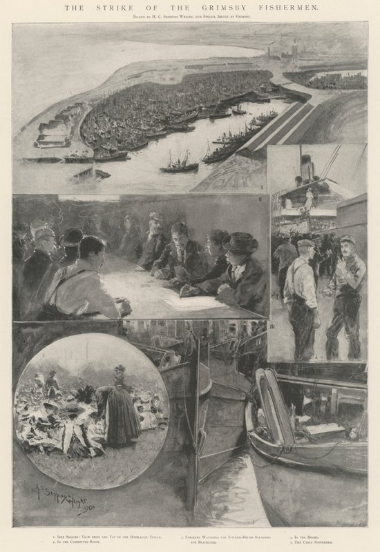 Grimsby Balıkçılarının Grevi by Henry Charles Seppings Wright