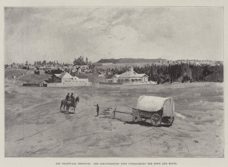 Transvaal Savunmaları, Şehir ve Madenlere bakan Johannesburg Kalesi by Henry Charles Seppings Wright