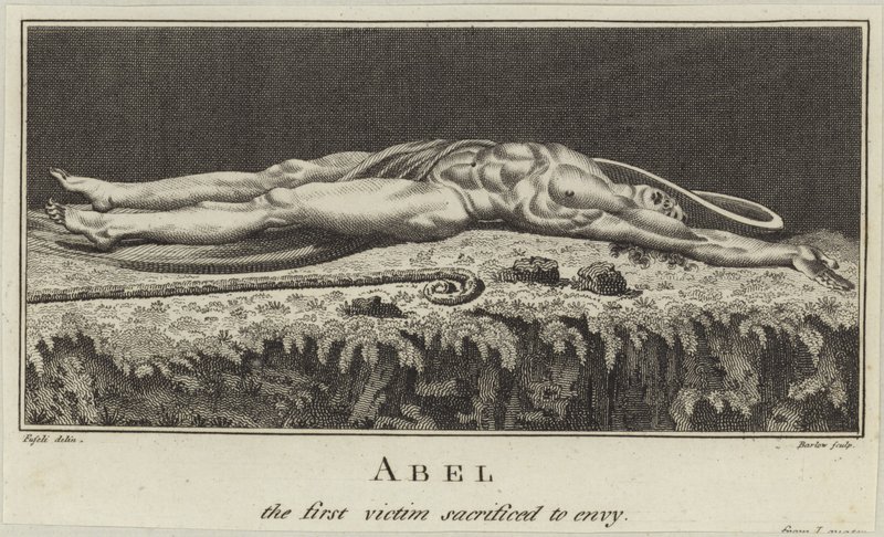 Habil, kıskançlığa kurban edilen ilk kurban by Johann Heinrich Füssli