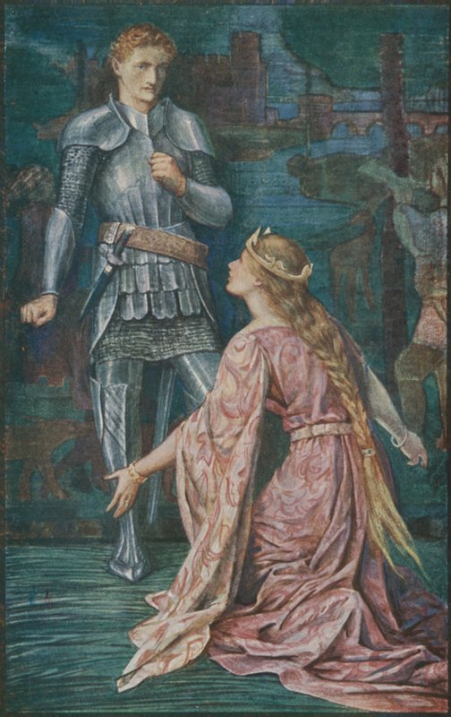 Guenevere ve Sir Bors by Henry Justice Ford