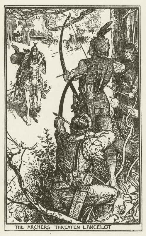 Okçular Lancelot'u tehdit ediyor by Henry Justice Ford