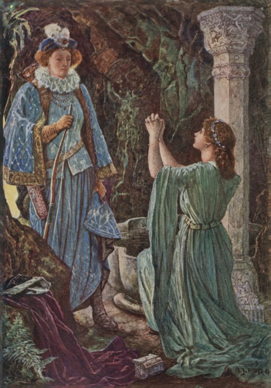 Talihsiz Kontes dizlerinin üzerine çöktü by Henry Justice Ford