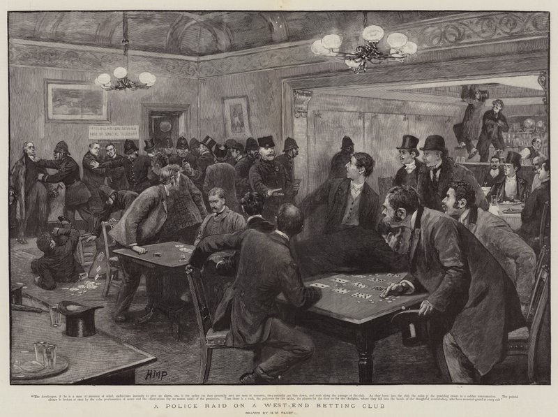 West End Bahis Kulübüne Polis Baskını by Henry Marriott Paget