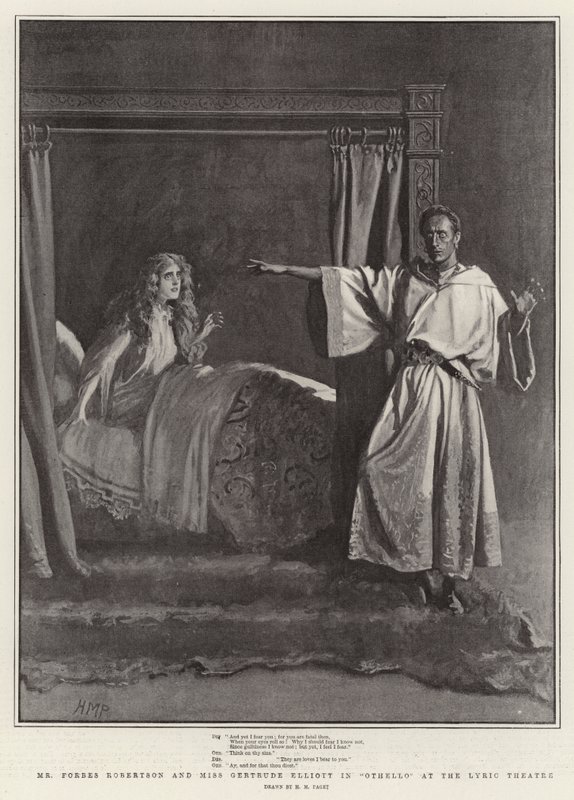 Bay Forbes Robertson ve Bayan Gertrude Elliott, Othello'da Lirik Tiyatro'da by Henry Marriott Paget