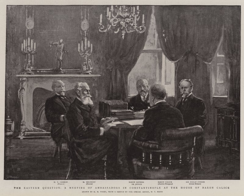 Doğu Sorunu, Konstantinopolis'te Baron Calice Evi'nde Büyükelçiler Toplantısı by Henry Marriott Paget