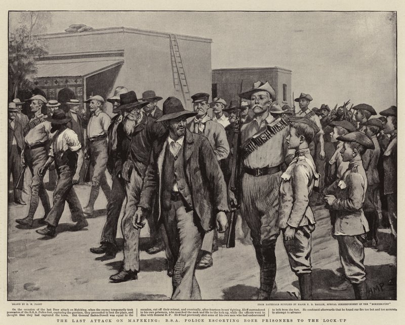 The Last Attack on Mafeking, BSA Police escorting Boer Prisoners to the Lock-up  by Henry Marriott Paget