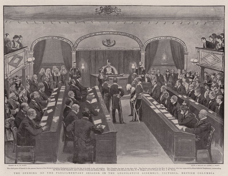 Yasama Meclisi Parlamento Oturumunun Açılışı, Victoria, British Columbia by Henry Marriott Paget