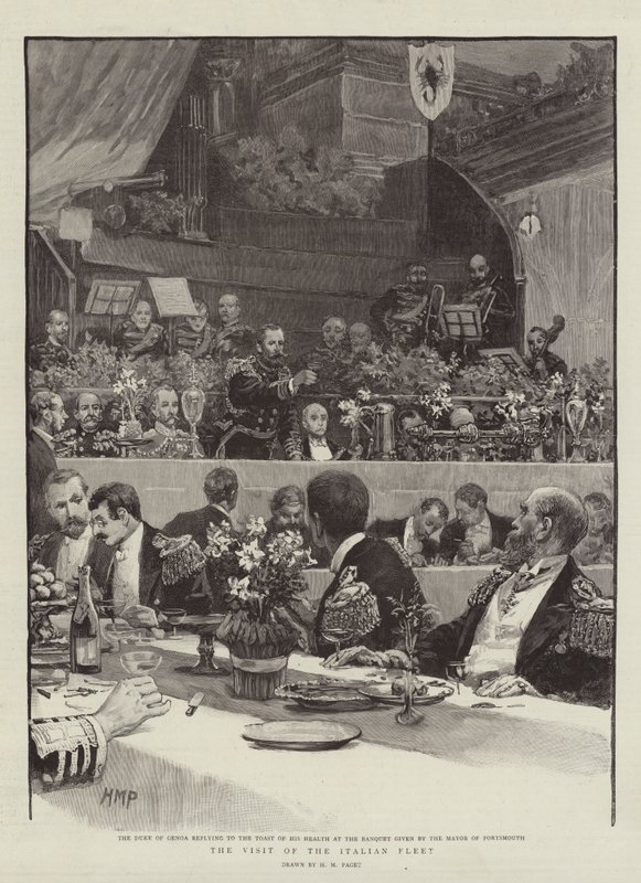 İtalyan Donanmasının Ziyareti by Henry Marriott Paget