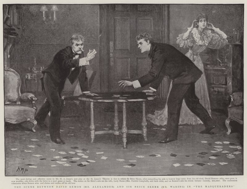 Masqueraders filminde David Remo ve Sir Bruce Skene arasındaki sahne by Henry Marriott Paget