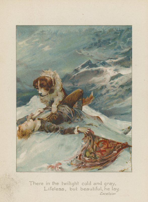 Orada alacakaranlıkta soğuk ve gri, cansız ama güzel yatıyordu (chromolitho) by Henry Marriott Paget
