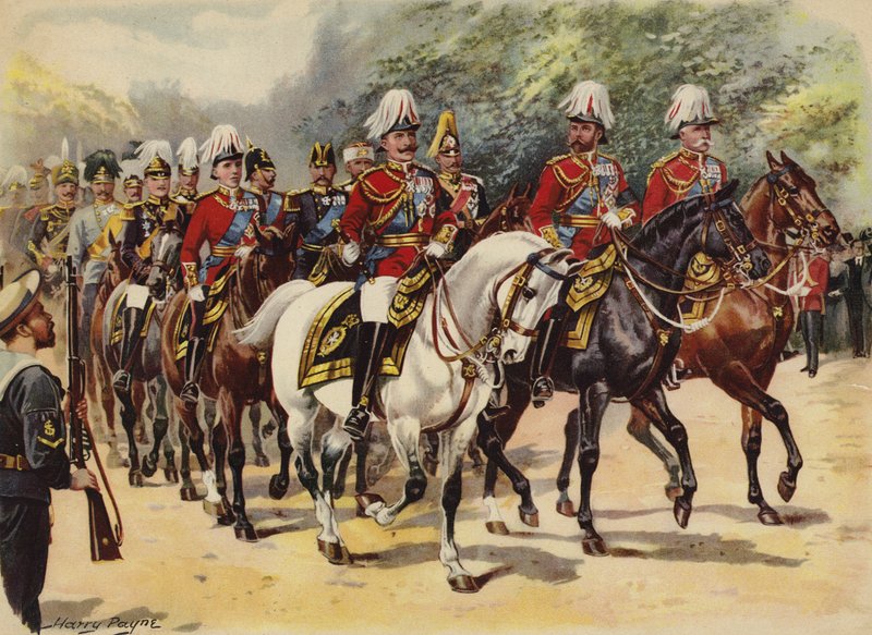 Dokuz kralın alayı, Kral VII. Edward'ın cenazesi, 20 Mayıs 1910 (chromolitho) by Henry Payne