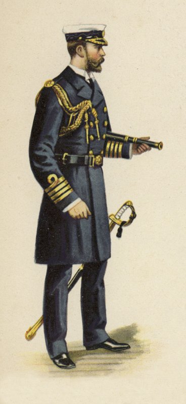 Cornwall ve York Dükü, deniz hizmeti sırasında, 1892 (chromolitho) by Henry Payne