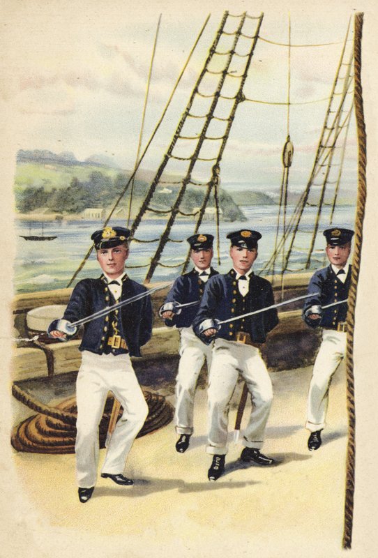 Bir deniz harbiyeli olarak geleceğin Kral George V, 1877 (chromolitho) by Henry Payne