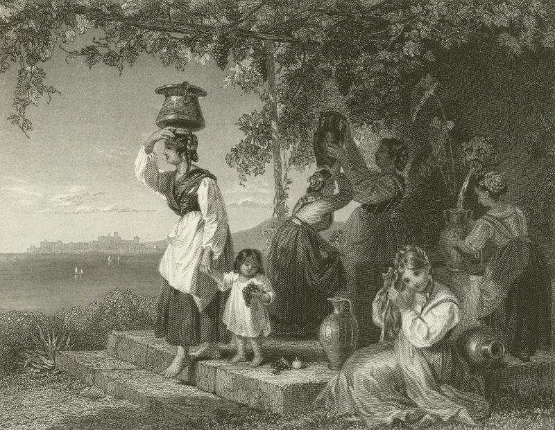 İtalyan köylü kızlar by Henry Penry Williams