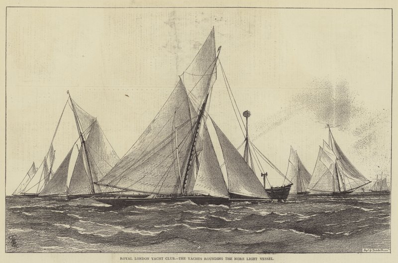 Royal London Yacht Club, Nore Hafif Gemisini çevreleyen Yatlar by Henry Spernon Tozer