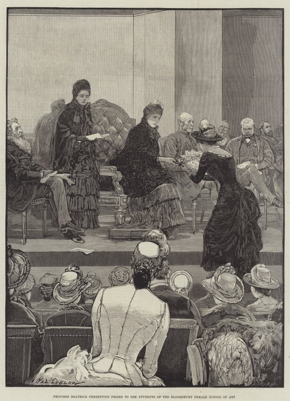 Prenses Beatrice, Bloomsbury Kız Sanat Okulu Öğrencilerine Ödüllerini Sunuyor by Henry Stephen Ludlow