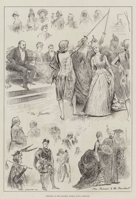 Ressamların Maskesinde Eskizler, Kraliyet Enstitüsü by Henry Stephen Ludlow
