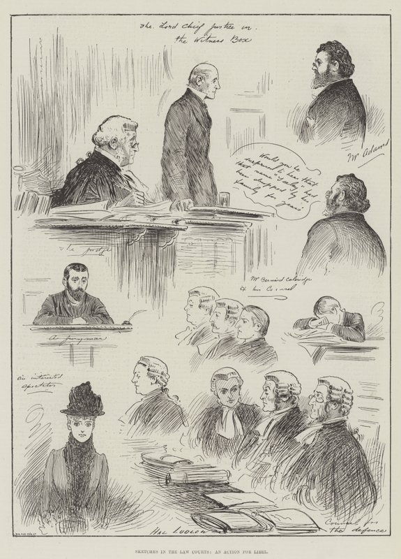 Mahkemelerde Eskizler, Hakaret Davası by Henry Stephen Ludlow