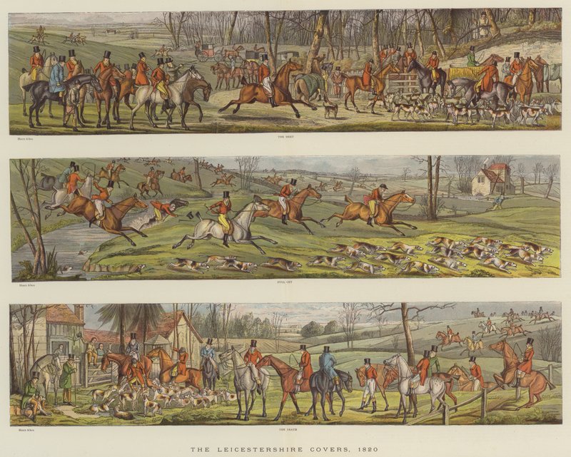 Leicestershire Kapakları, 1820 (kromolitho) by Henry Thomas Alken