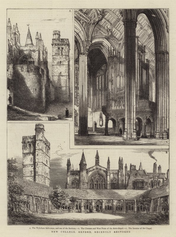 New College, Oxford, recently restored  by Henry William Brewer