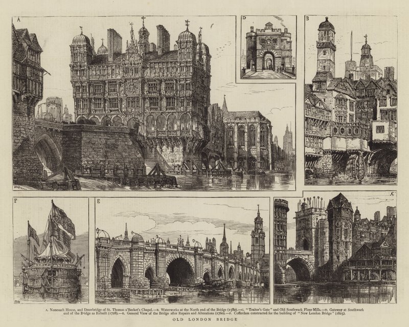 Eski Londra Köprüsü by Henry William Brewer