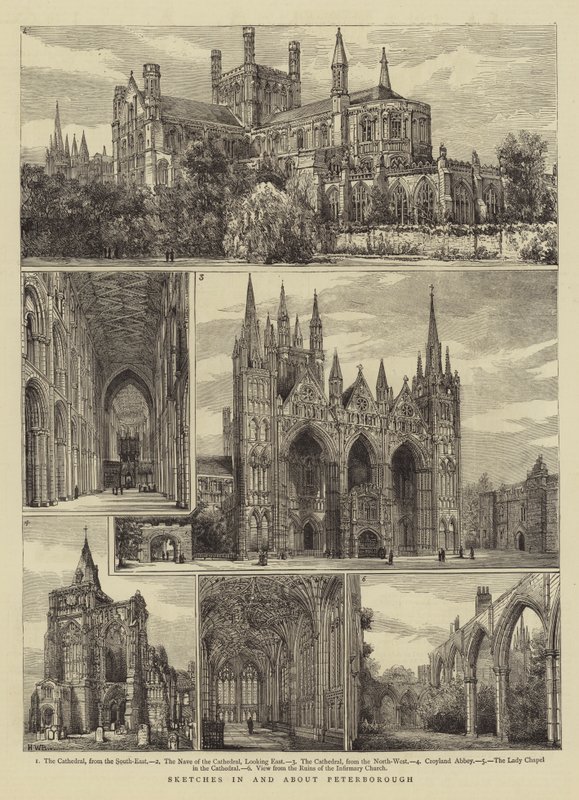 ve Peterborough hakkında eskizler by Henry William Brewer