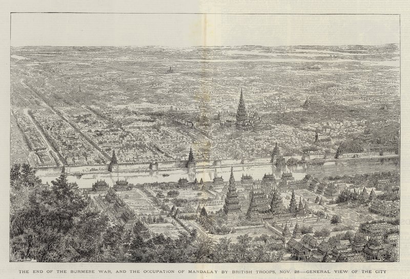 The End of the Burmese War, and the Occupation of Mandalay by British Troops, 28 November, General View of the City  by Henry William Brewer