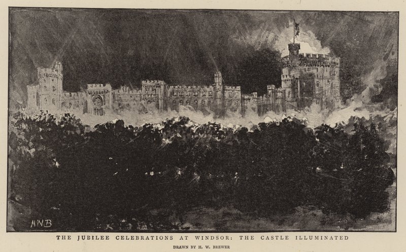 Windsor'daki Jübile Kutlamaları, Şato Aydınlatıldı by Henry William Brewer