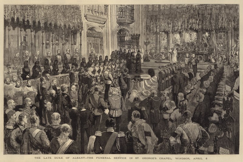 Geç Albany Dükü, Windsor, St George Şapeli'ndeki Cenaze Servisi, 5 Nisan by Henry William Brewer