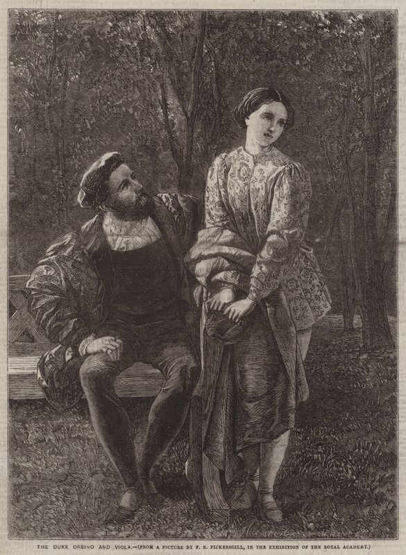 Dük Orsino ve Viola by Henry William Pickersgill