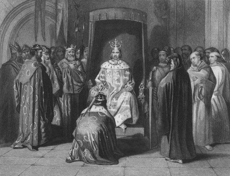 King Richard II knighting the kings of Ireland  by Henry after Warren