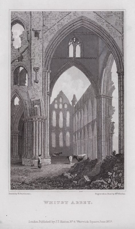 Whitby Manastırı (gravür) by Henry (after) Gastineau