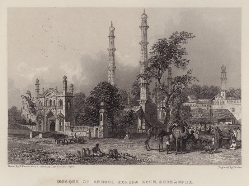 Abdul Raheem Khan Camii, Burhanpur (renkli taş) by Henry (after) Warren