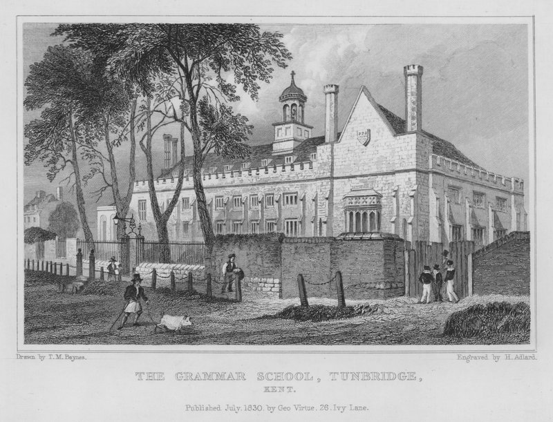 Gramer Okulu, Tunbridge, Kent (gravür) by Henry Adlard