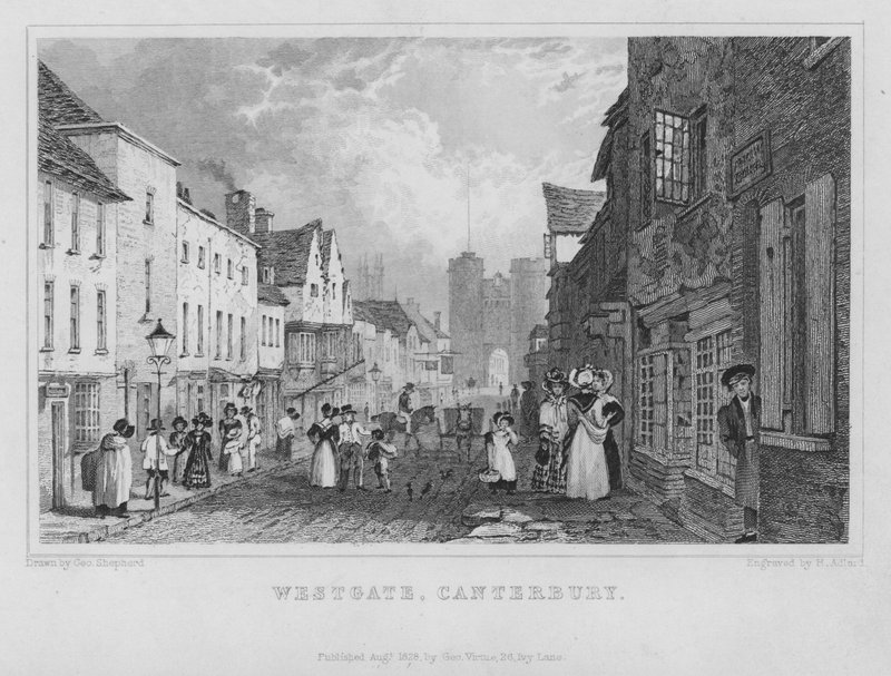 Westgate, Canterbury, Kent (gravür) by Henry Adlard