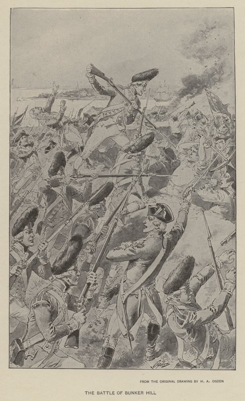 Bunker Hill Savaşı (lito) by Henry Alexander (after) Ogden