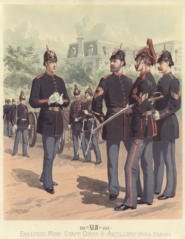 Tam elbiseli erler, personel kolordu ve topçu by Henry Alexander Ogden