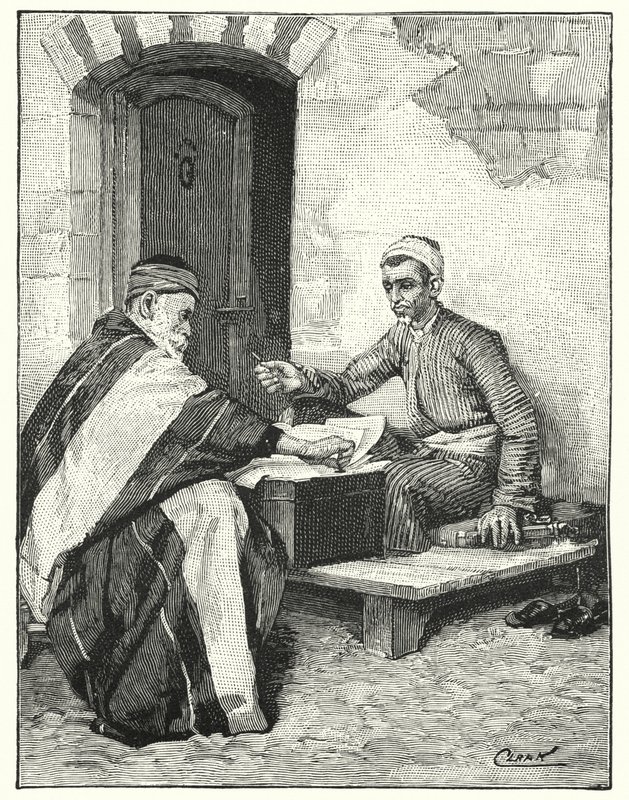 Bir mektubu mühürleyen Doğulu bir yazar (lito) by Henry Andrew Harper
